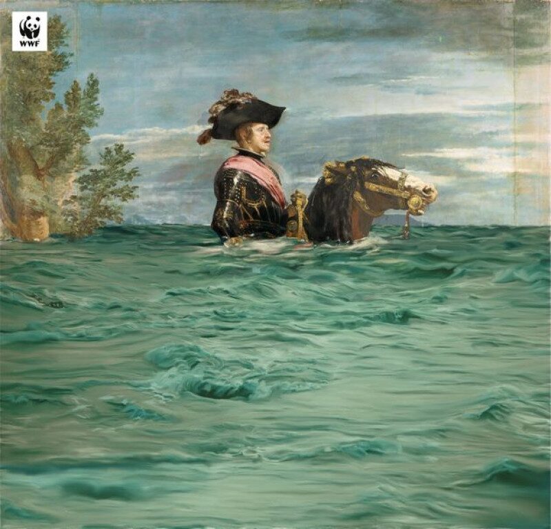 Philippe IV à cheval, de Diego Velázquez inondé 
